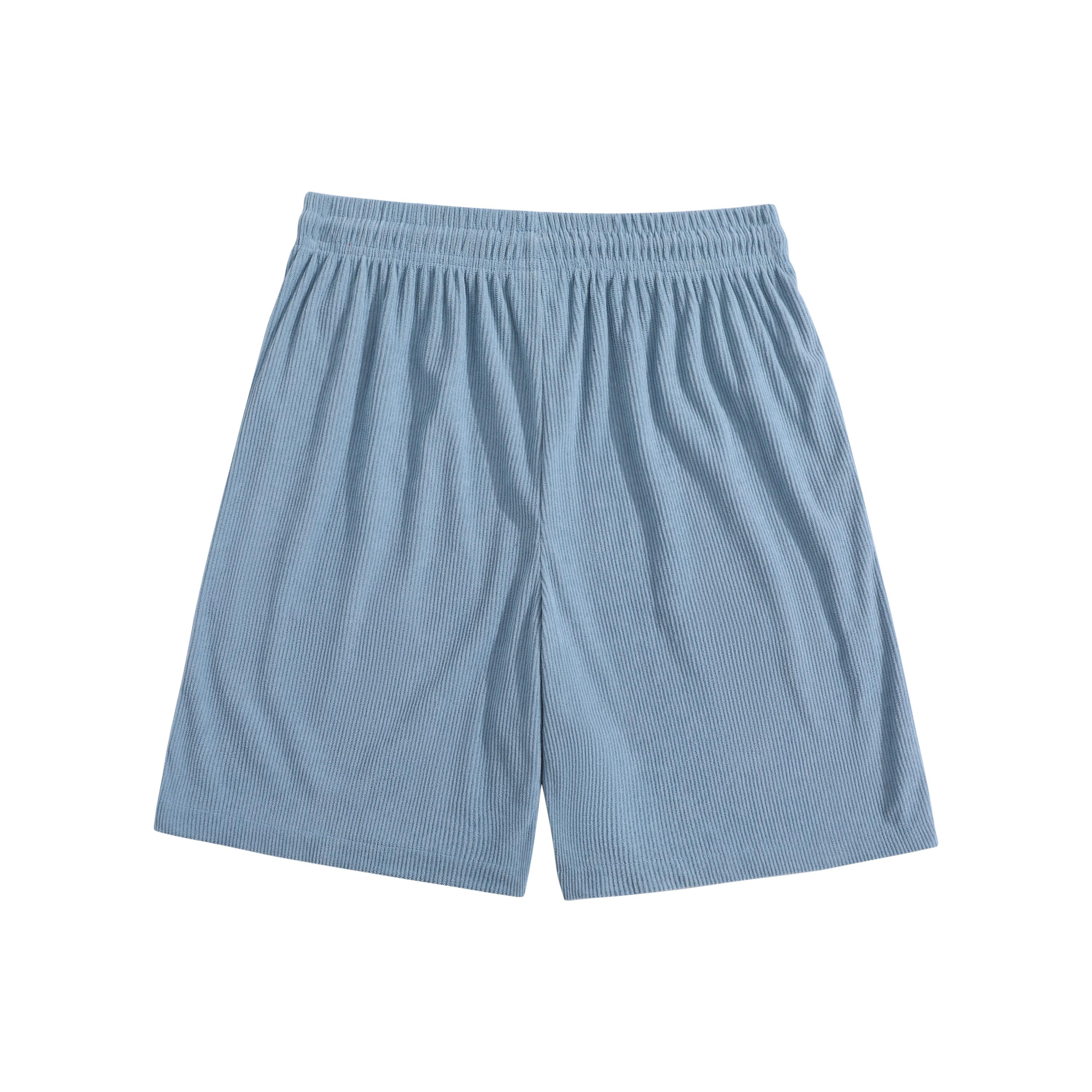 Pack of 5 men’s summer corduroy casual shorts, loose straight fit, breathable fabric