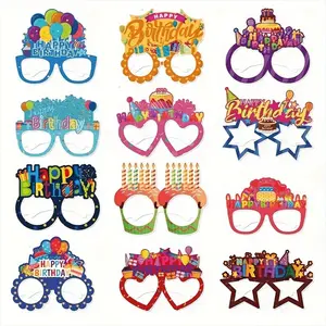 2 Pairs Birthday Party Decorative Glasses, Colorful Happy Birthday Shades, Multiple Styles, Perfect for Party and Photo Props