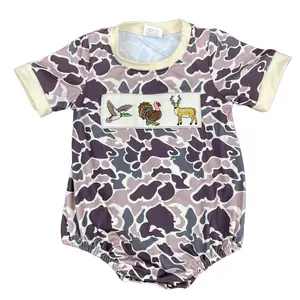 baby boy clothes newborn camo romper turkey deer mallard embroidery camouflage clothing hunting clothes thanksgiving clothes