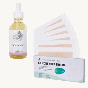 Stretch Mark & Scar Prevention & Recovery Bundle + Reduces Stretch Marks & Scarring, Soothes Skin, Pregnancy Safe