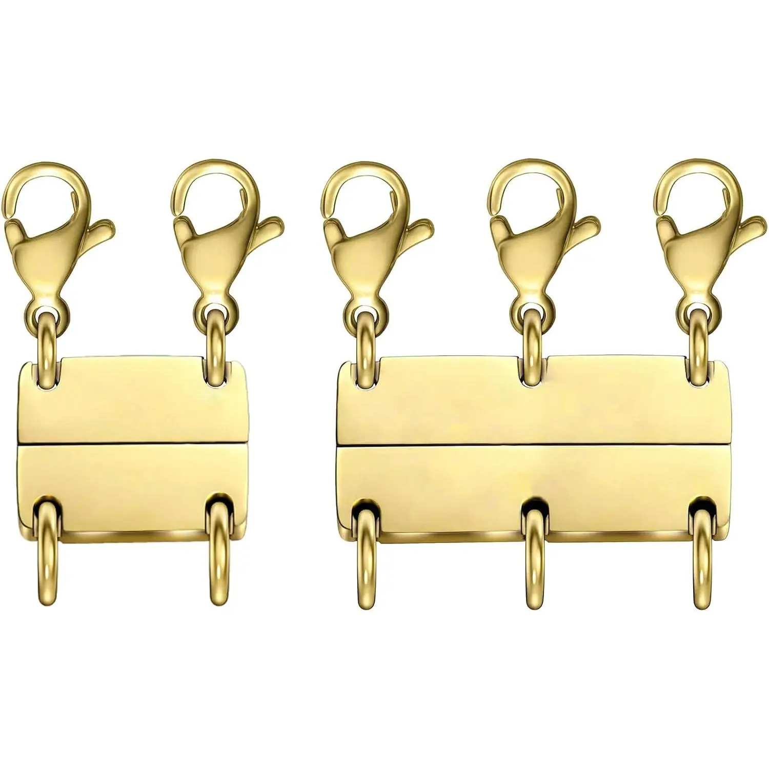 Multi Necklace Layering Clasp Strong Magnetic Clasps, Gold and Silver Necklace Separator for Layering, Multiple Jewelry Closures for Layered Look