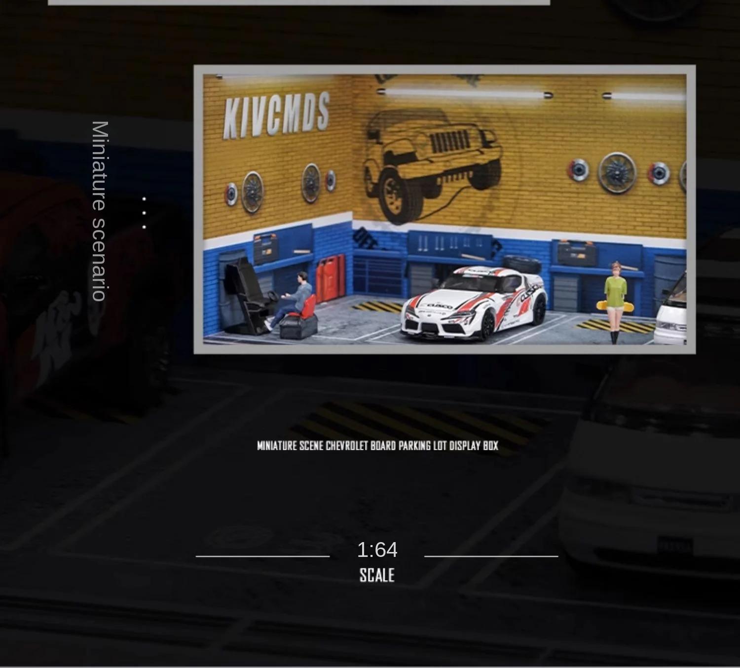 Collector 1/64 Garage Parking Lot Alloy Car Model Car Scene Storage Display Box Car Model Replica Collection Toys for Boys