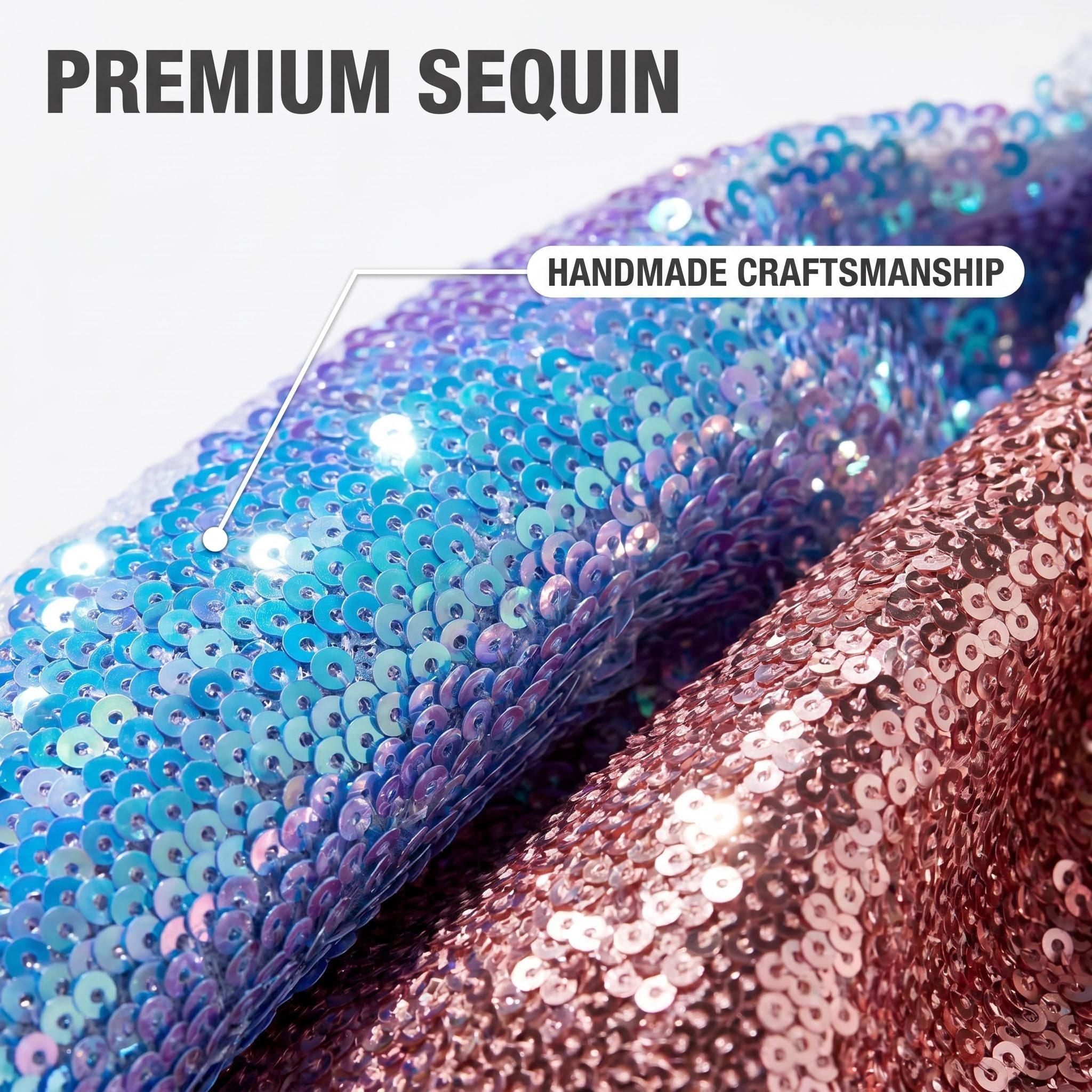 Eomenie Women's Elegant Iridescent Sequin Clutch, Small Lightweight Foldable Evening Bag with Tied Closure & Cute Knot Detail, Fashion Purses with Knot-Pouch Style for Casual Wear