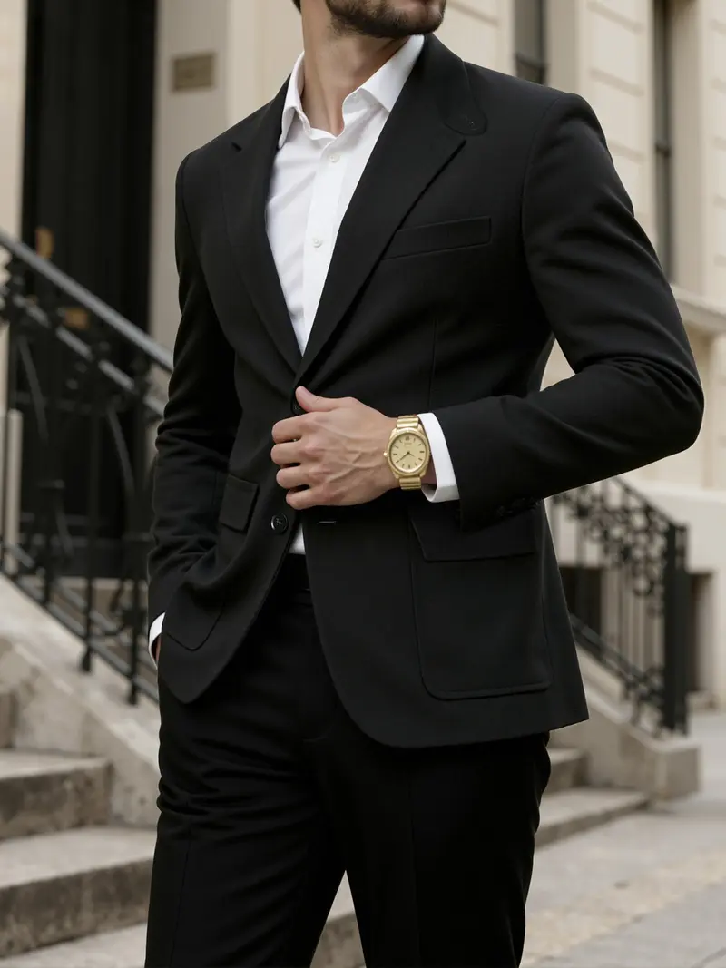 black dress shirt matching pants VINCENT (Style #6701)
