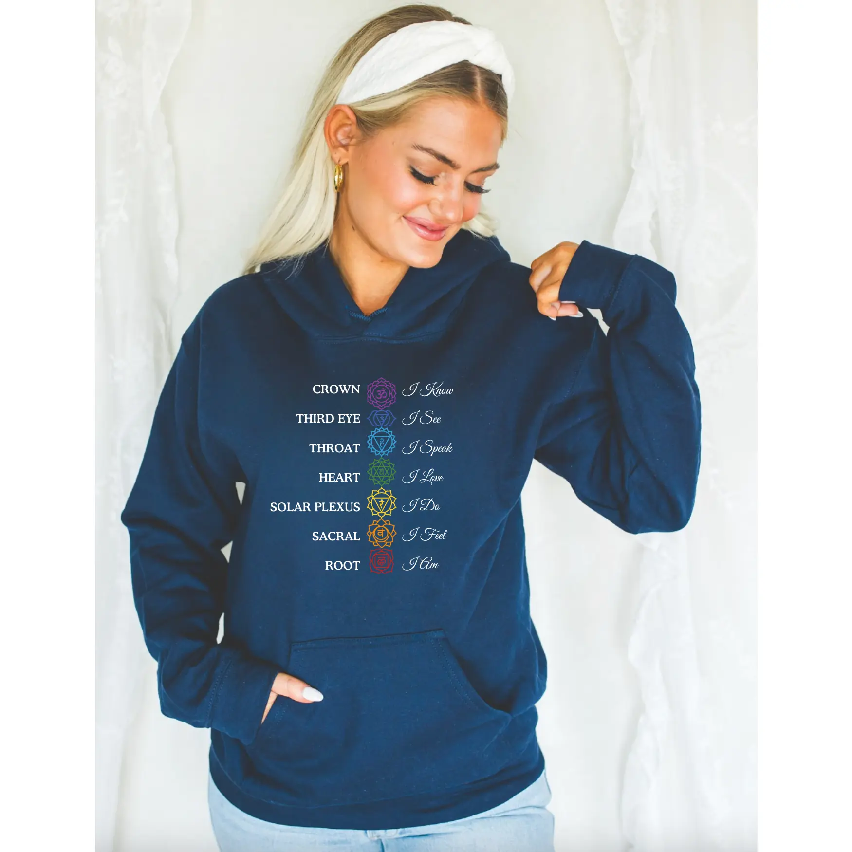 Chakra Affirmations Hoodie - Unisex Spiritual Clothing