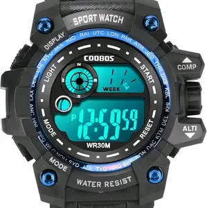 Mens Digital Watch Sports Military Watches Waterproof Outdoor Chronograph Wrist Watches for Men with LED Back Ligh/Alarm/Date