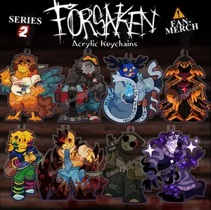 FORSAKEN SERIES 2 - Acrylic Keychains: Shedletsky, Builderman, Dusekkar, Taph, Noob, John Doe, Slasher, Noli