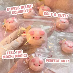 Adorable pig shaped stress relieving toy with a squishy design. Soft and cuddly, it stretches without breaking, relieving stress and calming anxiety. Suitable for use on office desks or near school desks  a soft and gentle stress relieving tool!