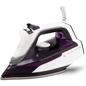 Steam Iron - 1750W Clothes Iron with Double-Layer Ceramic Soleplate, 13.5oz Water Tank, 3-Way Auto-Off, Self-Cleaning, Anti-calc