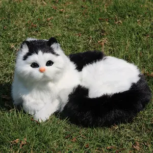 Realistic fluffy cat plush toy Stuffed Animal. Home decoration item. Living room, bedroom or room decoration item. Environmentally friendly and odorless item
