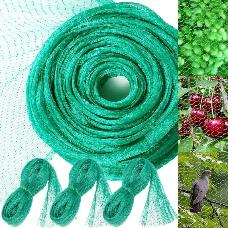Green Polyethylene Bird Net - Extruded Protective Mesh for Garden, Orchard Outdoor Plant Protection