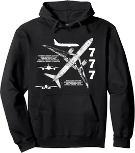 B777 Jet Aircraft Aviation ! Airplane Pullover Hoodie
