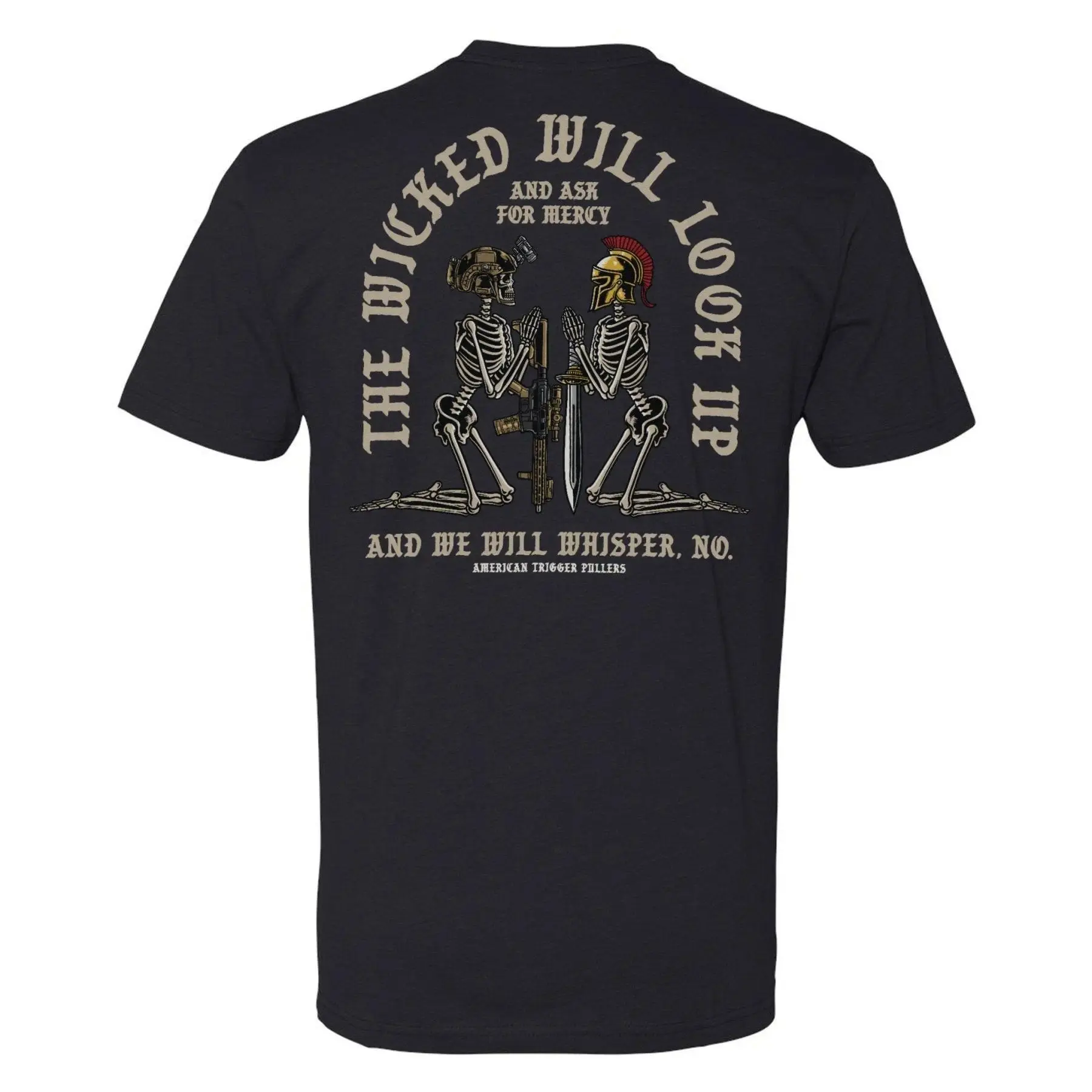 Mens Graphic Tee The Wicked Will Look Up Quote Print Casual Design T Shirt Streetwear Style Crewneck Short Sleeve Soft Cotton Breathable Comfortable Fit Relaxed Fit Daily Wear Retro Military Inspired Dark Humor Trendy Aesthetic Fashion Top Gift Idea