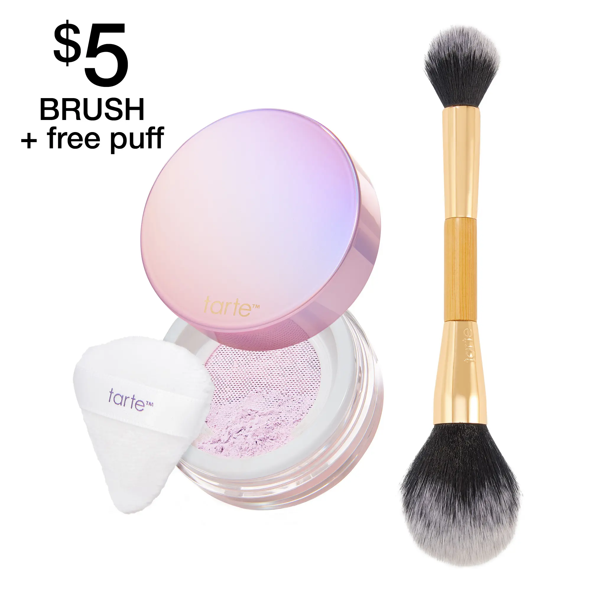 tarte creaseless setting powder & brush