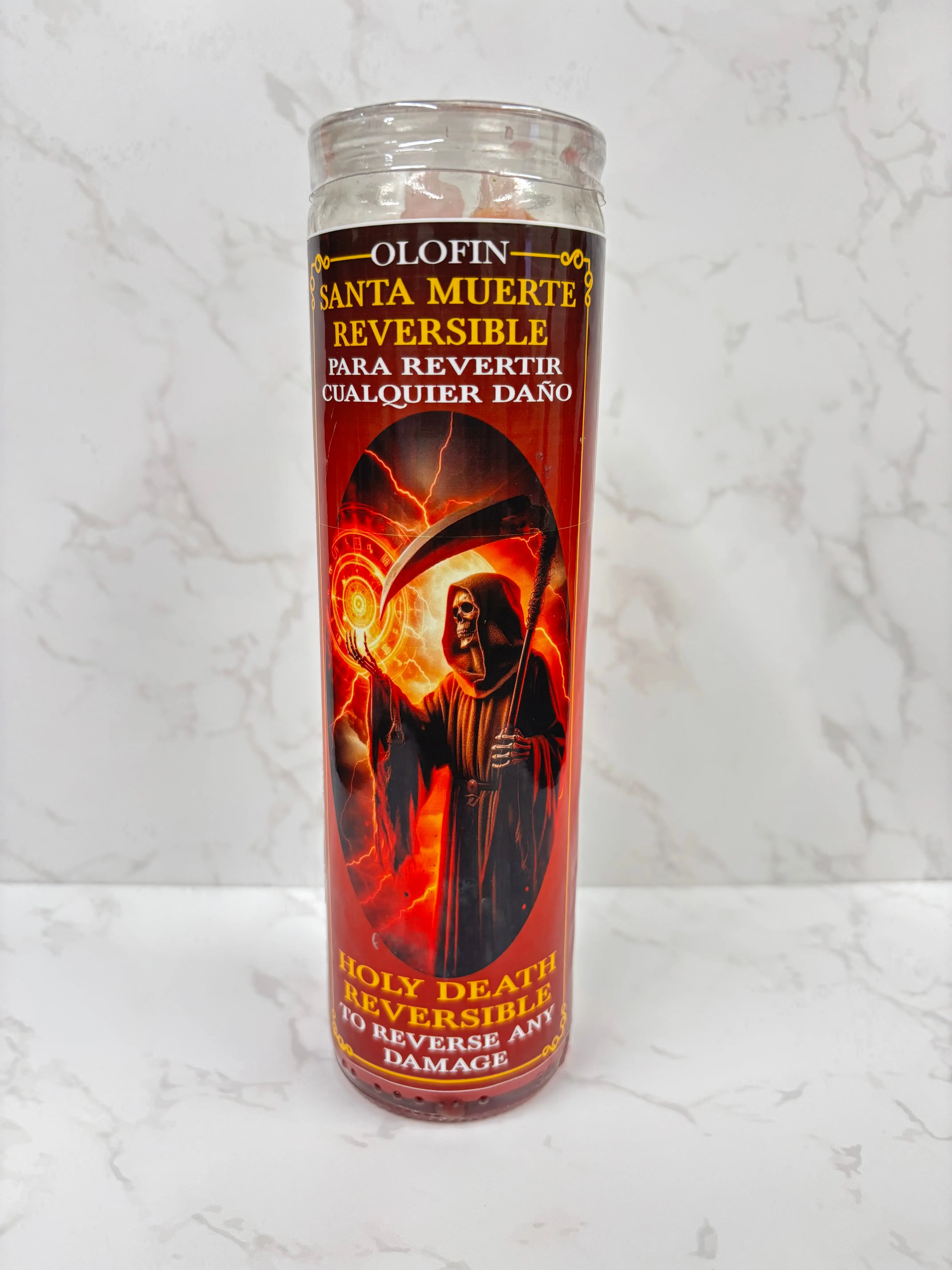 Olofin Santa Muerte Reversible Ritual Candle – Para Revertir Cualquier Daño