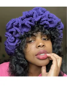 New Handmade Knitted Plain Color Brimmed Fisherman Beanie, Halloween Fashion Pullover Hat, Women's Casual Winter Cap