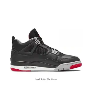 Black Red Tumbled Leather Mid Top Sneakers  Classic Retro Basketball Shoes Unisex Streetwear Kicks with Breathable Mesh Design