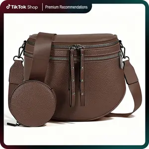 Women's Double Zipper Crossbody Bag – Lightweight, Portable, and Waterproof – Featuring an Adjustable Shoulder Strap and a Delicate Coin Purse. An ideal travel companion and a top gift choice.
