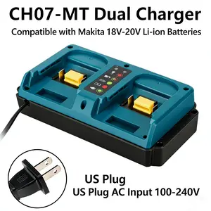 Ch07 Mt Dual Charger for Makita Electric Tools, Fast Charging for 14.4-18v Li Battery, Promotion Available, Model Ch07-Mt