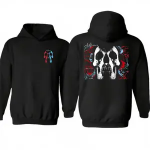 Deftoness Skull Band Concert Two Sides Hoodie, Nu Metal Alternative Rock, Music Fan Gift, Retro Concert Tee, Unisex Sweater Pullover Tee