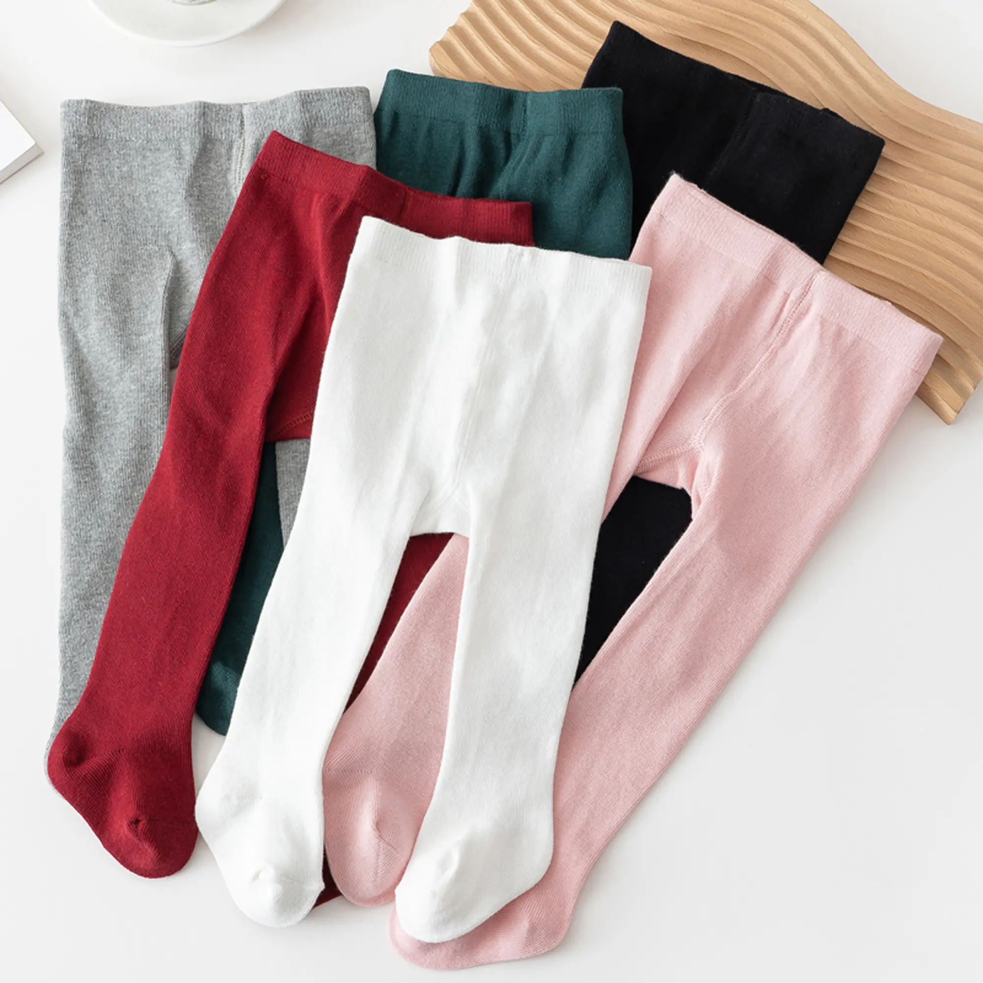 [Yomi Kids] Baby Girls' Elastic Waist Solid Color Pantyhose - Newborn Stretchy 3.8% Spandex Socks Set, Baby Girls Clothing for Casual Daily Princess Dress Ready