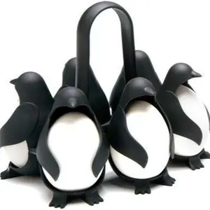 Cute and Adorable, Penguin-Shaped Egg Steamer and Refrigerator Egg Storage Rack