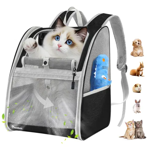 Outdoor Animal Carrier Backpack for Small Pets (Up to 22lbs) - Breathable Pet Bag for Cats, Kittens, Small Dogs, Puppies, Bunnies