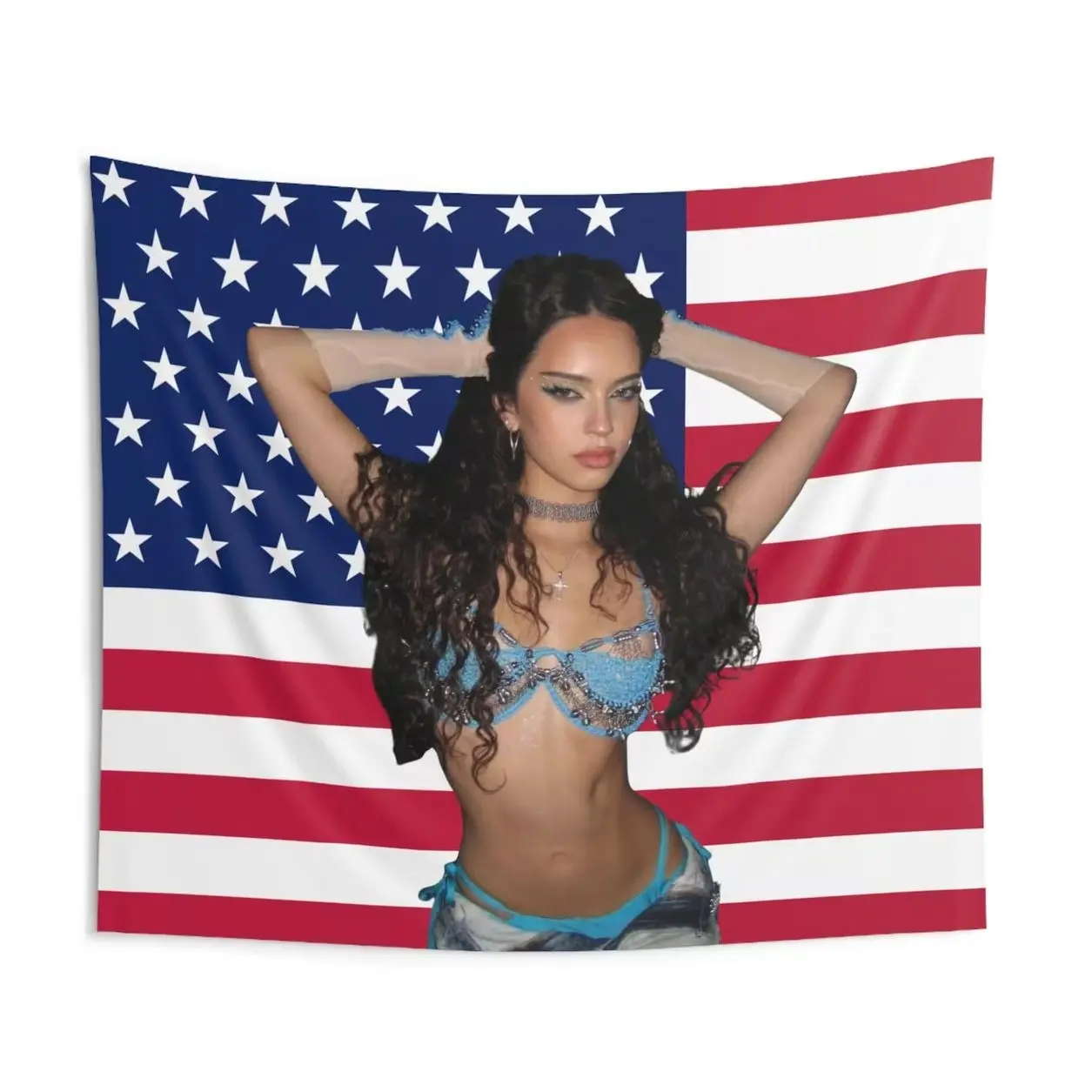Katseye Daniela America Flag Tapestry, Concert Flag, Indoor Wall Hanging Decor, Katseye Fan Gift