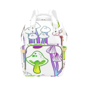 White Psychedelic Mushroom Backpack