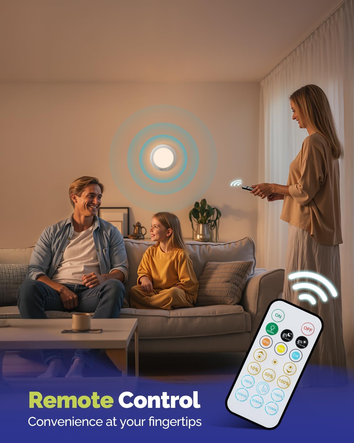 2/1 Pack Rechargeable Motion Sensor Ceiling Light with Remote – Magnetic Wireless Battery Operated LED Ceiling Light, 3 Color Modes 3000K/4000K/6000K, USB Type-C Rechargeable, Plug-Free Lighting for Closet Pantry Hallway Shower Garage