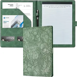 Padfolio Portfolio Binder Faux Leather Interview Resume Folder Document Organizer Business Card Holder Letter-Sized Notepad Legal Pad Holder