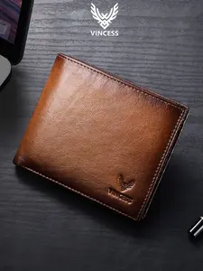 Vincess Genuine Leather Men's Wallet, Vintage Fashion Cowhide Material, Anti-Theft Credit Card Holder, Large Capacity Multi-Card Slots