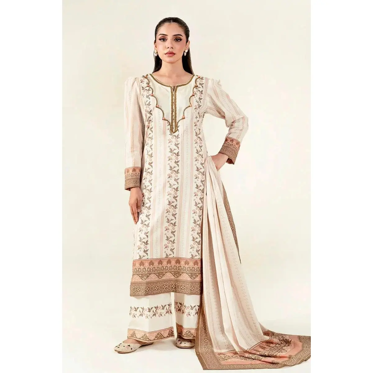 3PC stitched Printed Lawn Suit |  KLA-3950