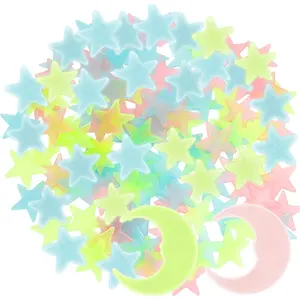 2PCS Plastic glow-in-the-dark stars, suitable for ceilings, bedroom wall stickers, and decorations for boys' and girls' rooms. outdoorfun