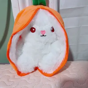Cute Rabbit & Carrot Design Plush Toy, 1 Count Lovely Soft Plush Toy, Party Gift for Girls, Birthday Gift for Kids, Stuffed Animals
