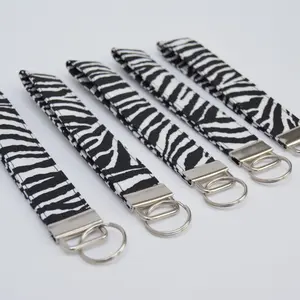 Zebra Print Wristlet Keychain - 6 Inch Stylish Key Holder with Durable Metal Rings for Easy Access