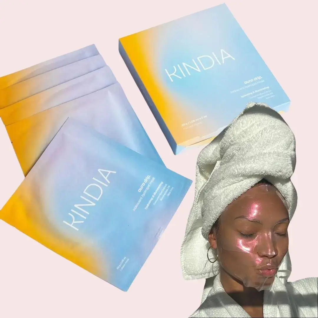 Korean Pink Aura Drip Collagen Hydrating Glass Skin Gel Mask for Skin Care - Skincare Aloe Dewy Niacinamide Turmeric Comfor - KINDIA BEAUTY Radiant