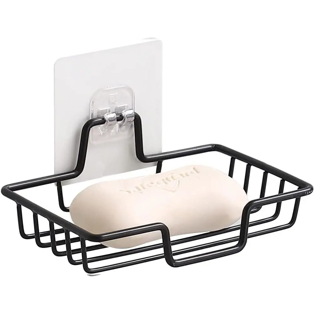 1 Count Stainless Steel Wall Mounted Soap Dish, Rustproof Soap Storage, Wall Mounted Soap Holder Bathroom Accessories, Bathroom Storage Rack for Soap & Shampoo, Bathroom Essentials Accessories, Restroom