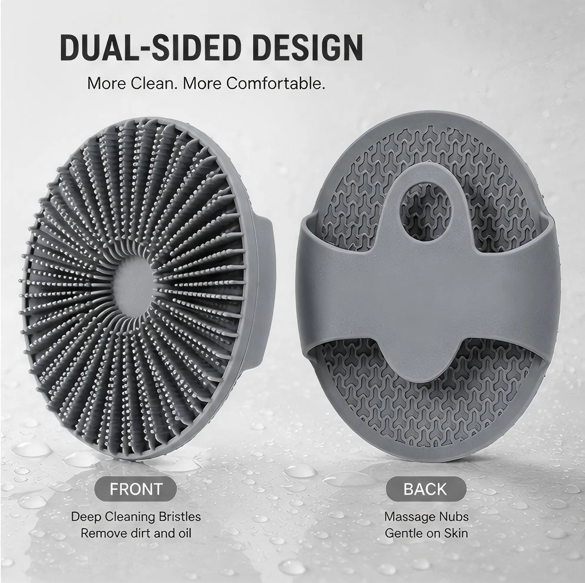 2026 Body Scrubber Antimicrobial Silicone Shower Brush for Sensitive Skin & Body Breakouts | Exfoliating Body Cleanser for Dead Skin Removal, Deep Clean, Oily Skin, Smooth Skin, Shower Tool for Men & Women
