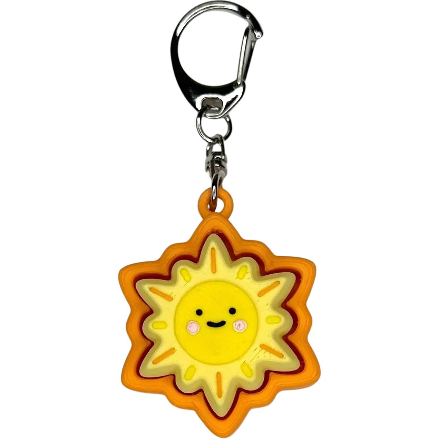 Happy Sunshine Fidget Clicker: keychain accessory, stress relief, cute must have Bag Charms
