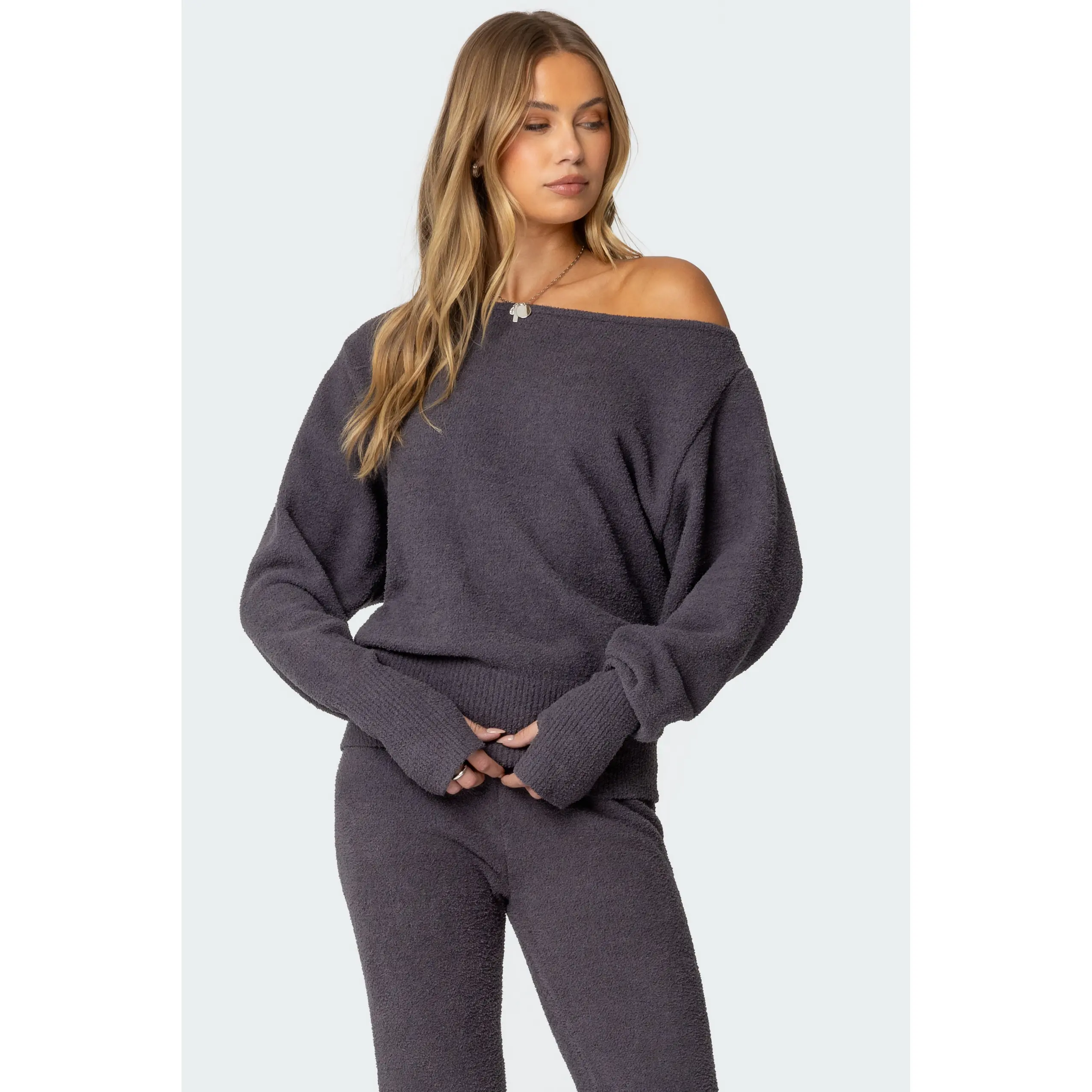 Plush Oversized Asymmetric Sweater