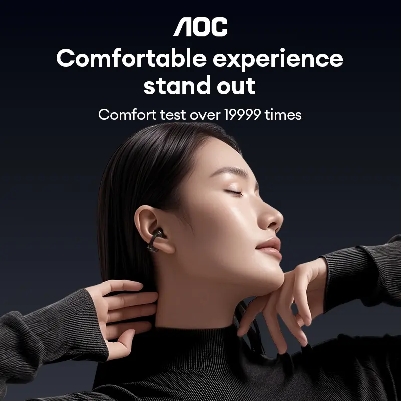 AOC ACD1501 Clip-On Wireless Headphones with 2025 Bluetooth 6.0, Faster & Stable Connection, Low Power Use, IPX5 Waterproof Audio Earbuds for Music & Calls, Comfortable for Sports & Workouts AOC ACD1501 Clip-On Wireless Headphones with 2025 Bluetooth 6.0, Faster & Stable Connection, Low Power Use, IPX5 Waterproof Audio Earbuds for Music & Calls, Comfortable for Sports & Workouts