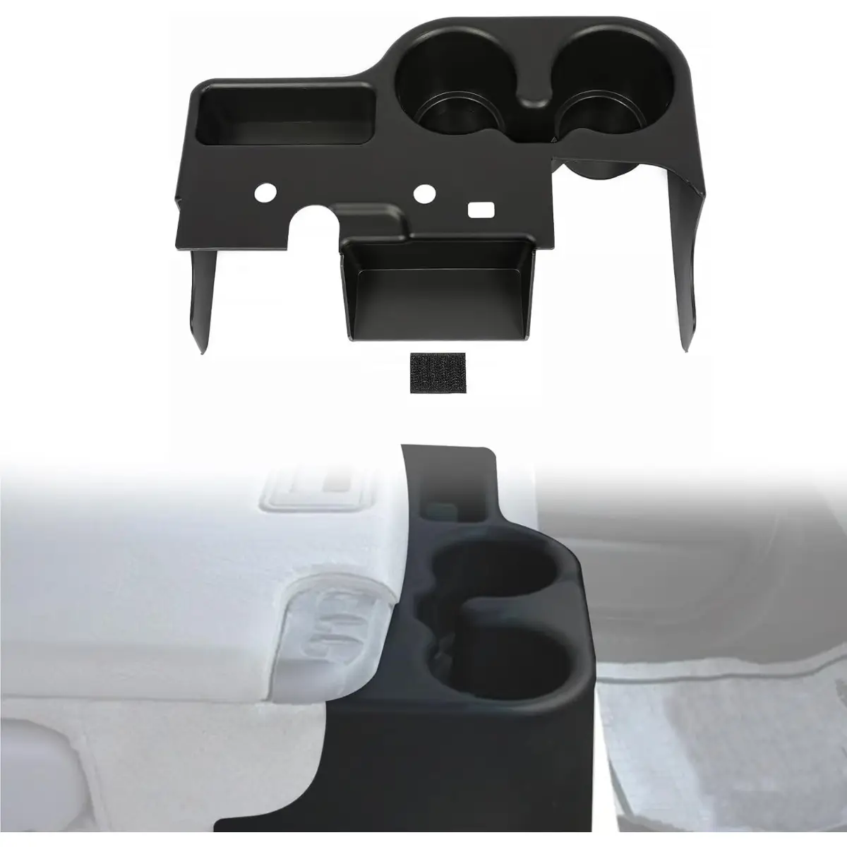 Center Console Cup Holder Compatible with 1999-2001 Ford Super Duty Truck F250/F350/F450/F550 ABS Center Console Organizer Attachment Add-On
