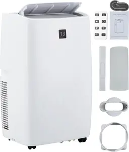 14,000 BTU Portable AC Unit– 4-in-1 Portable Air Conditioner with Cooling, Dehumidifier, Fan & Sleep Mode for Rooms Up to 700 Sq.Ft, Remote Control, LED Display, 24H Timer, White-3033