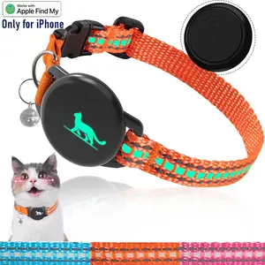 Cat GPS Tracker, Reflective Collar Tracker, Anti-lost Device, Compatible with Apple Find My Function (Only for iOS System), Pet Supplies, Harness, Reflective Strip Harness