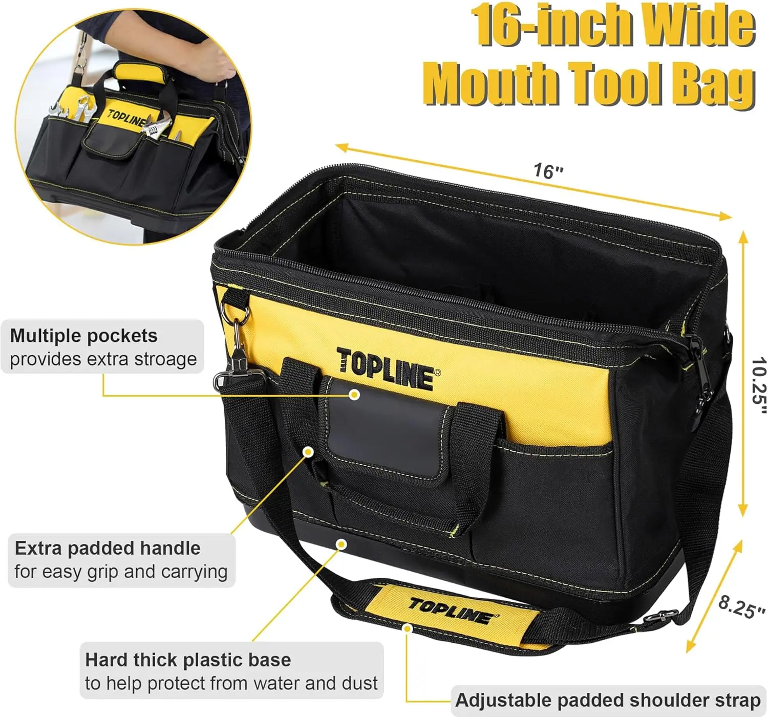 TOPLINE 467-Piece Household Home Tool Sets for Mechanics, 16-Inch Tool ...