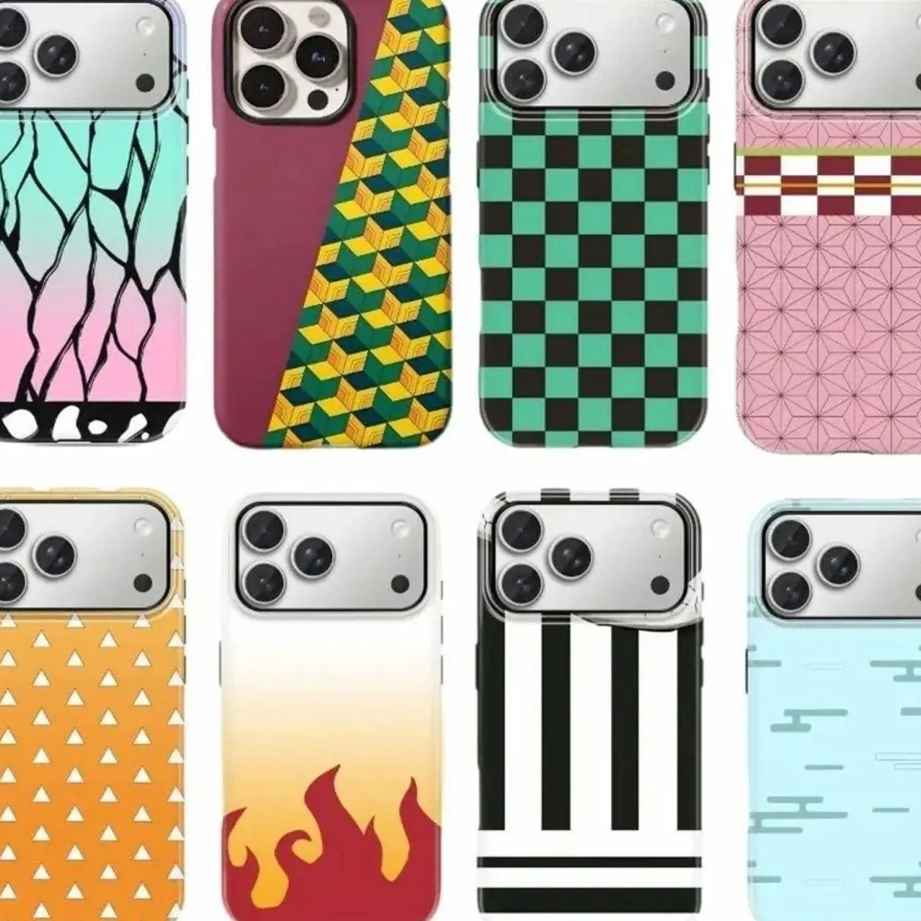 Demon Slayer Anime Pattern of The Haori Design Artistic Phone Cases For iPhone 17 Promax Pro Air 16 Plus 15 14 13 12 11 Shockproof Protective Cover Perfect Christmas Halloween Birthday Gift