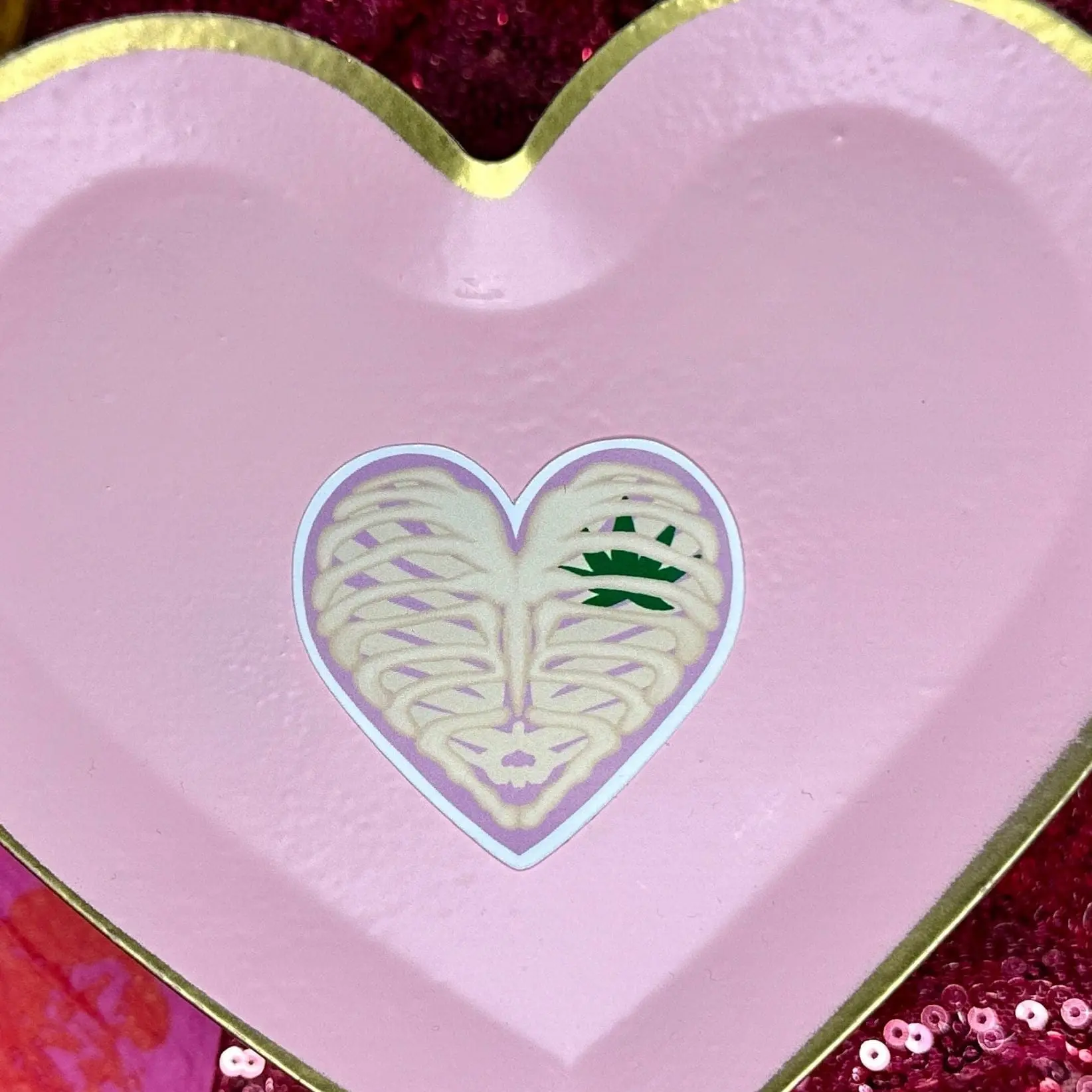 Stoner Skeleton Heart Sticker