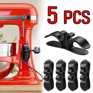 5-Pack Upgraded Kitchen Appliance Cord Organizer Hooks With 3M Glue TPR Silicone, Stick On Cable Wrap Wire Winder Cord Keeper Clip, Countertop Storage For Air Fryer, Coffee Maker, Blender, Mixer, Toaster & Cooker summerwins