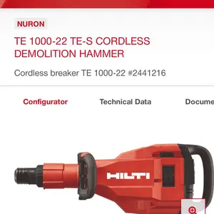 TE 1000-22 TE-S CORDLESS DEMOLITION HAMMER( tool only)